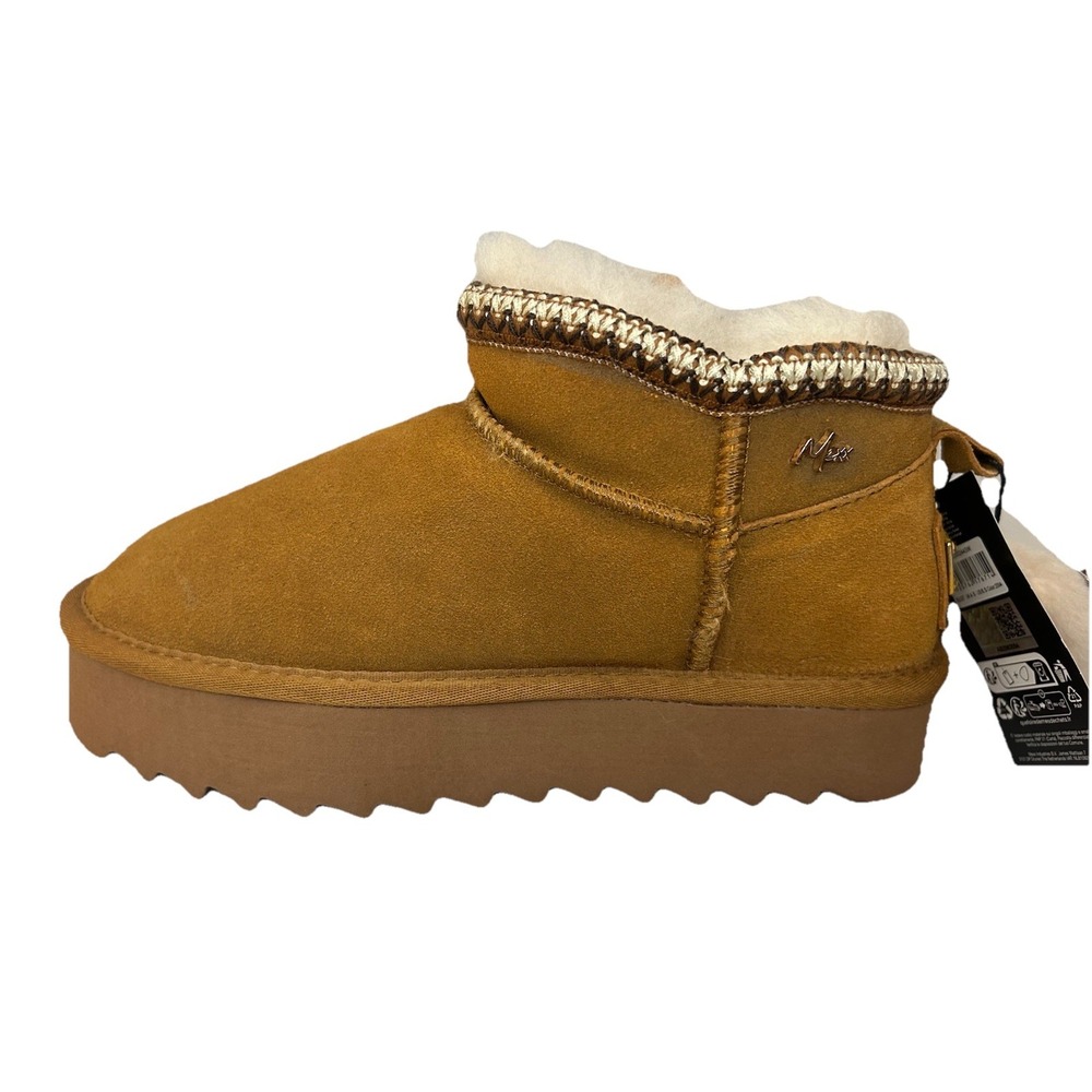 MEXX Women's‎ Suede Shearling Winter Booties Size 6.5 Brown-Cognac Warm Comfort